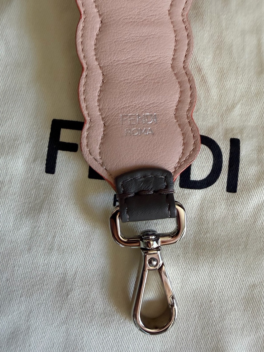 Fendi Shoulder Bag Strap You Floral Studded Scalloped Leather Handbag Strap - Picture 8 of 8